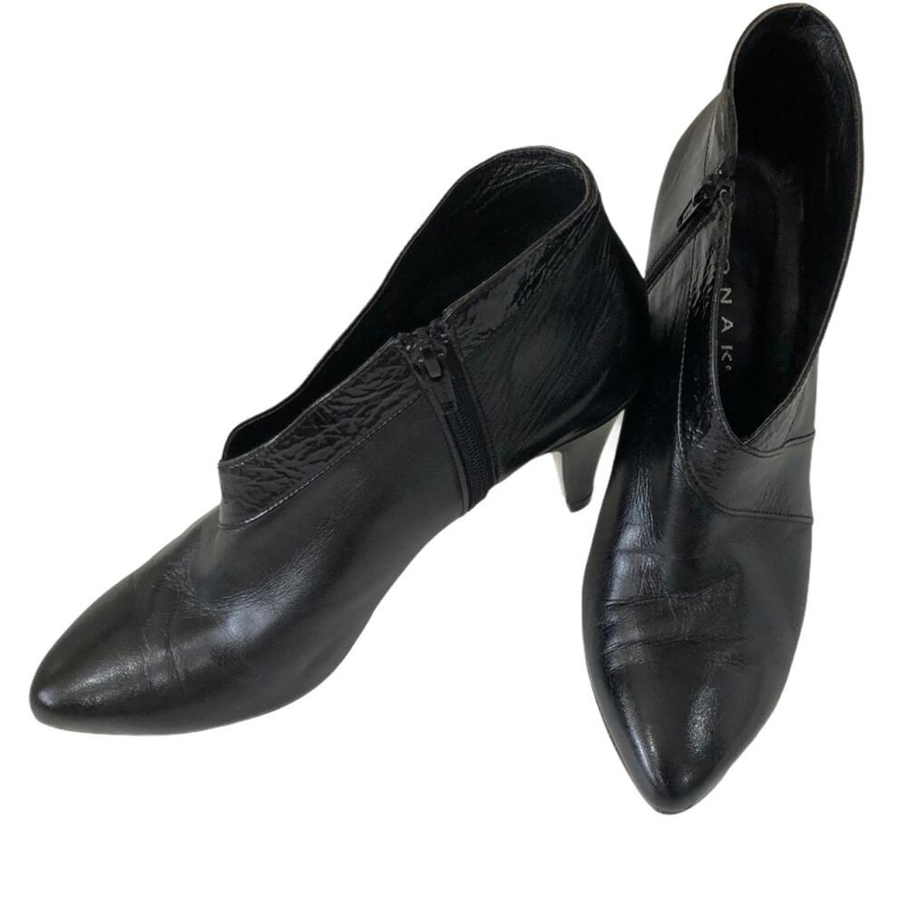 Jonak Paris Black Leather Heels Booties 38/7